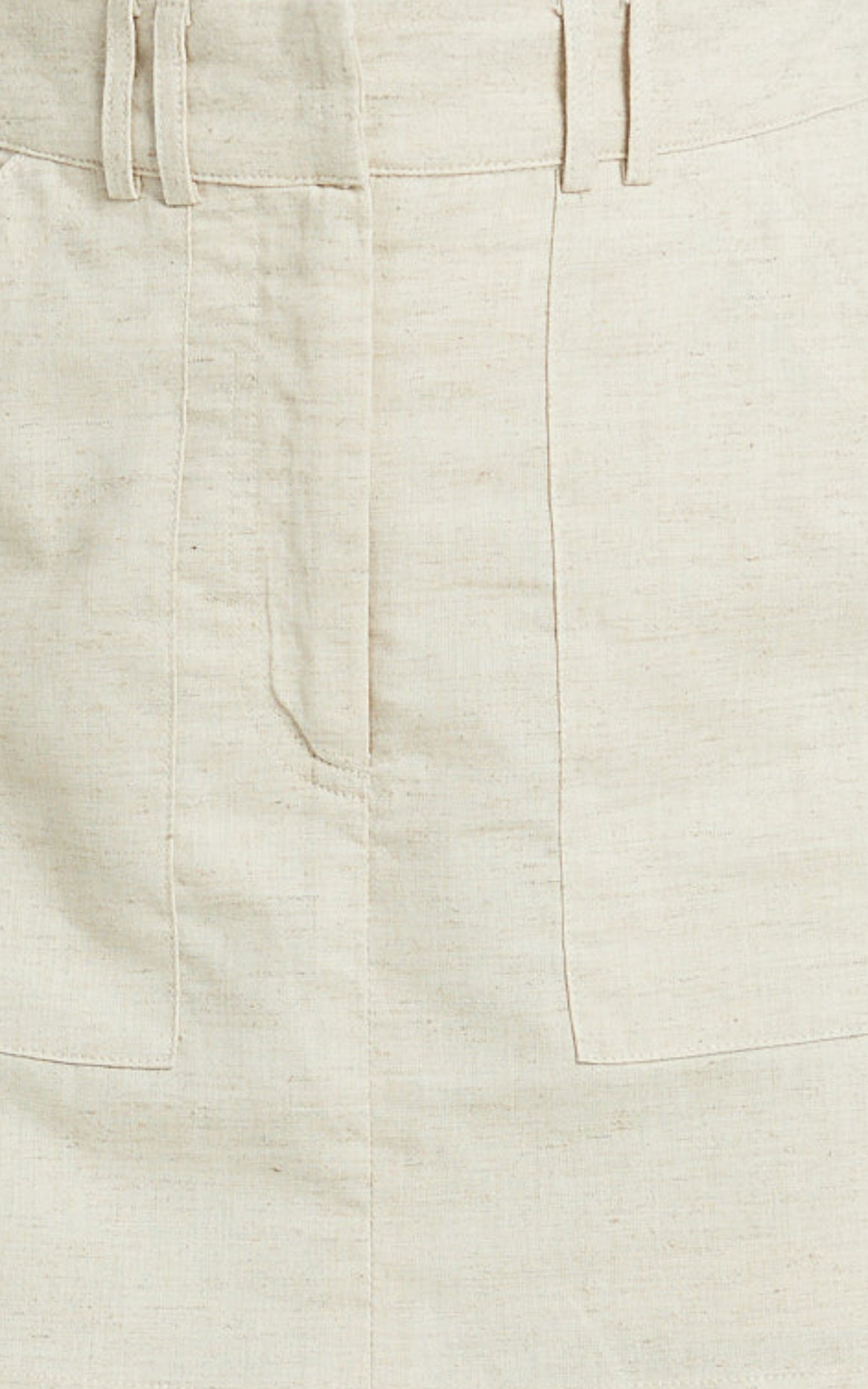 Dream Linen Blend Skort - High Waisted A Line Skort in Natural - View 9