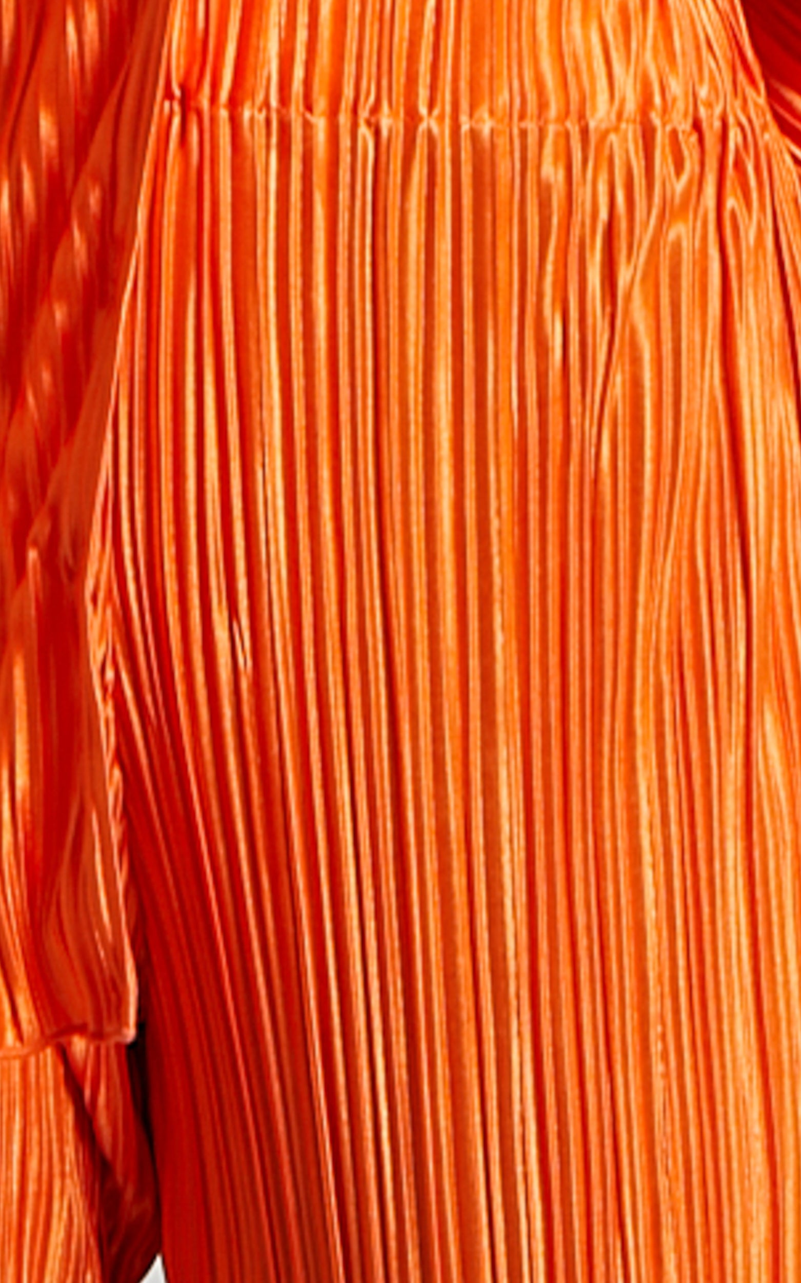 Beca Pants - High Waisted Plisse Flared Pants in Bright Orange - View 8