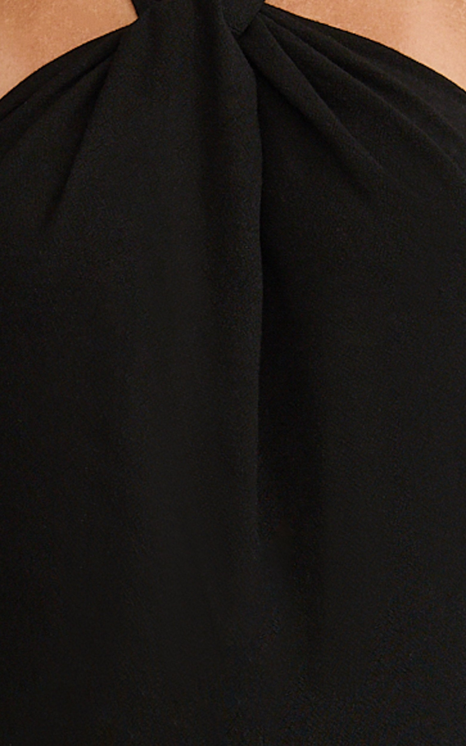 Hilda Maxi Dress - Knot Detail Halter Neck Maxi Dress in Black - View 6