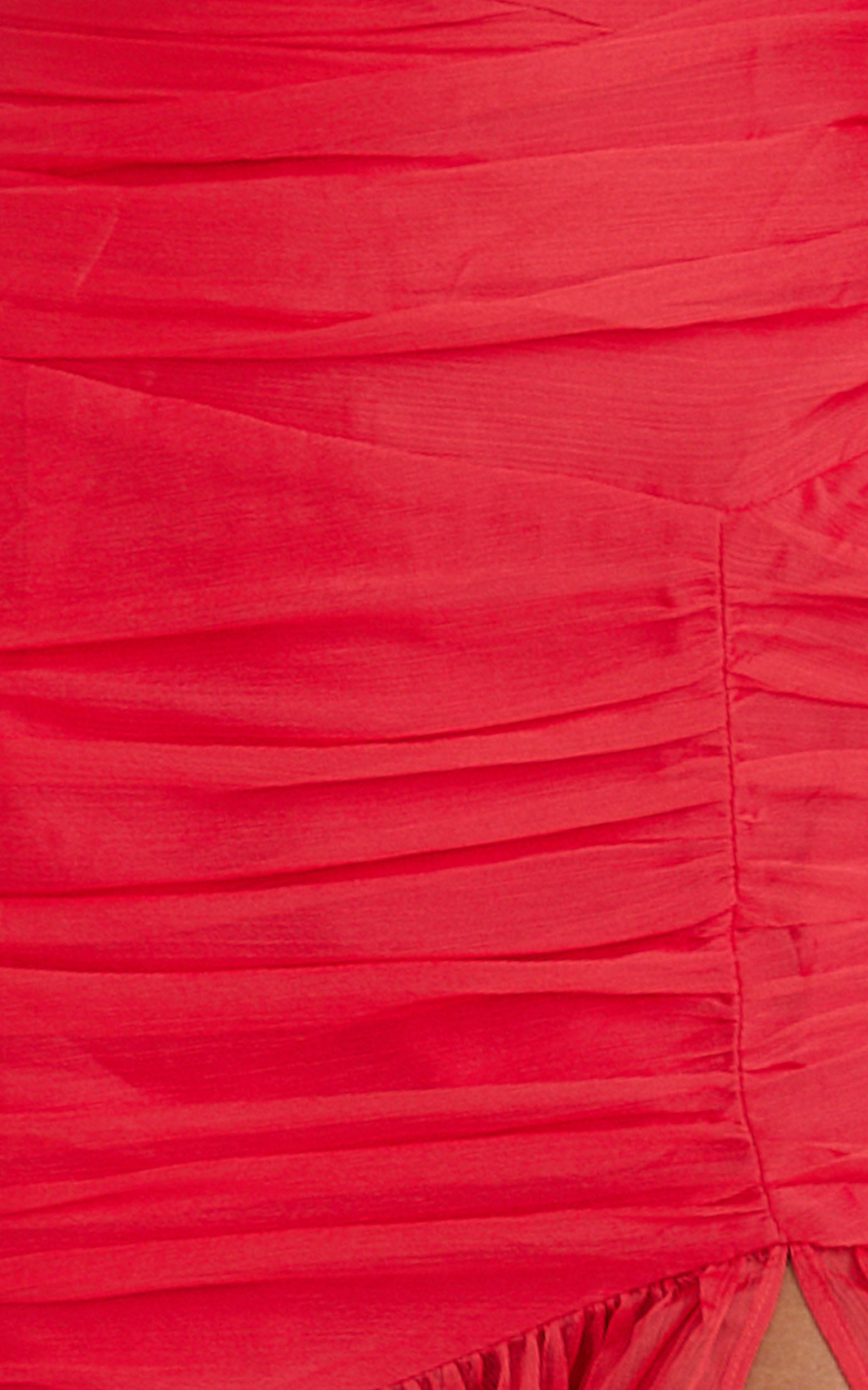 Jett Maxi Dress - Halter Tie Ruched Bodice Side Split Dress in Red - View 6