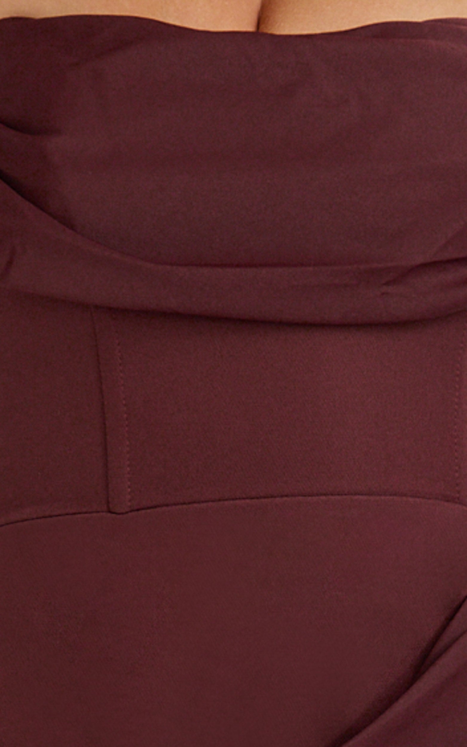 Phoebe Maxi Dress - Strapless Structured Bodice Drape Skirt Dress in Plum - View 6