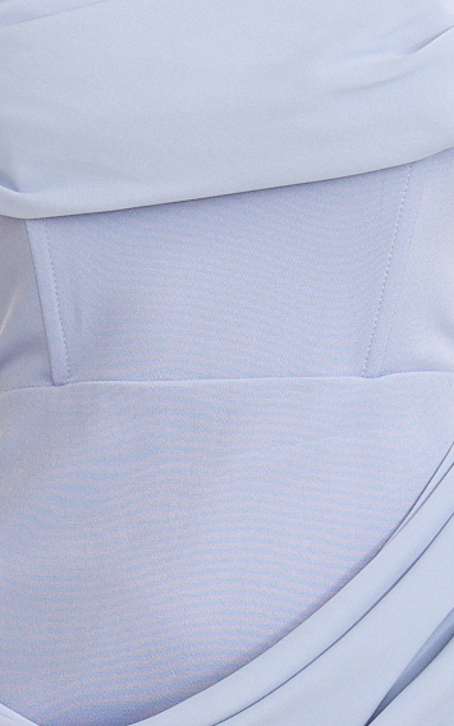 Phoebe Maxi Dress - Strapless Structured Bodice Drape Skirt Dress in Soft Blue - View 6