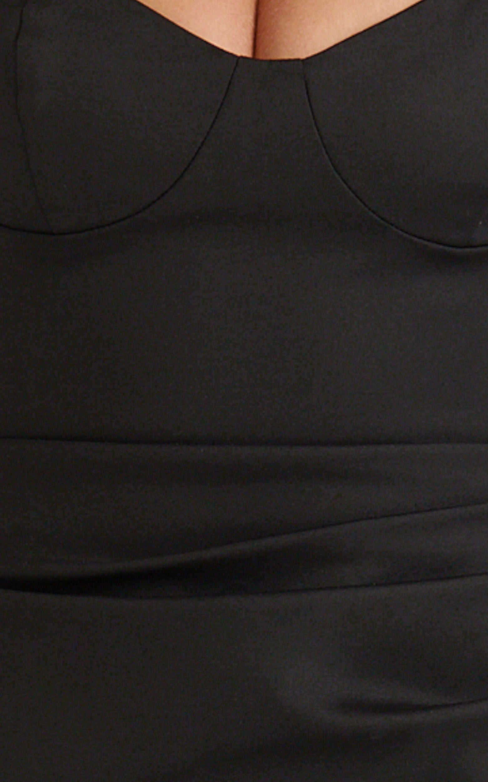 Pietra Midi Dress - Off Shoulder Structured Dress in Black - View 9