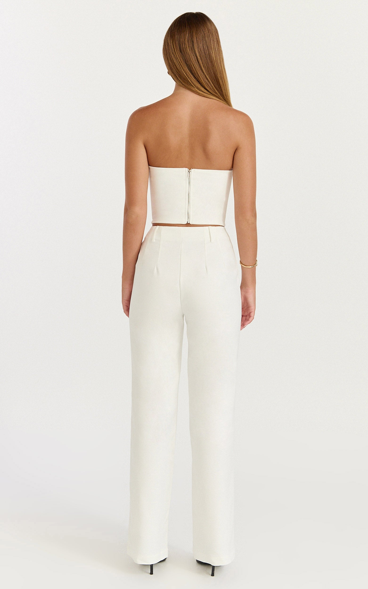 Pietra Pants - Straight Leg Pants in White - View 5