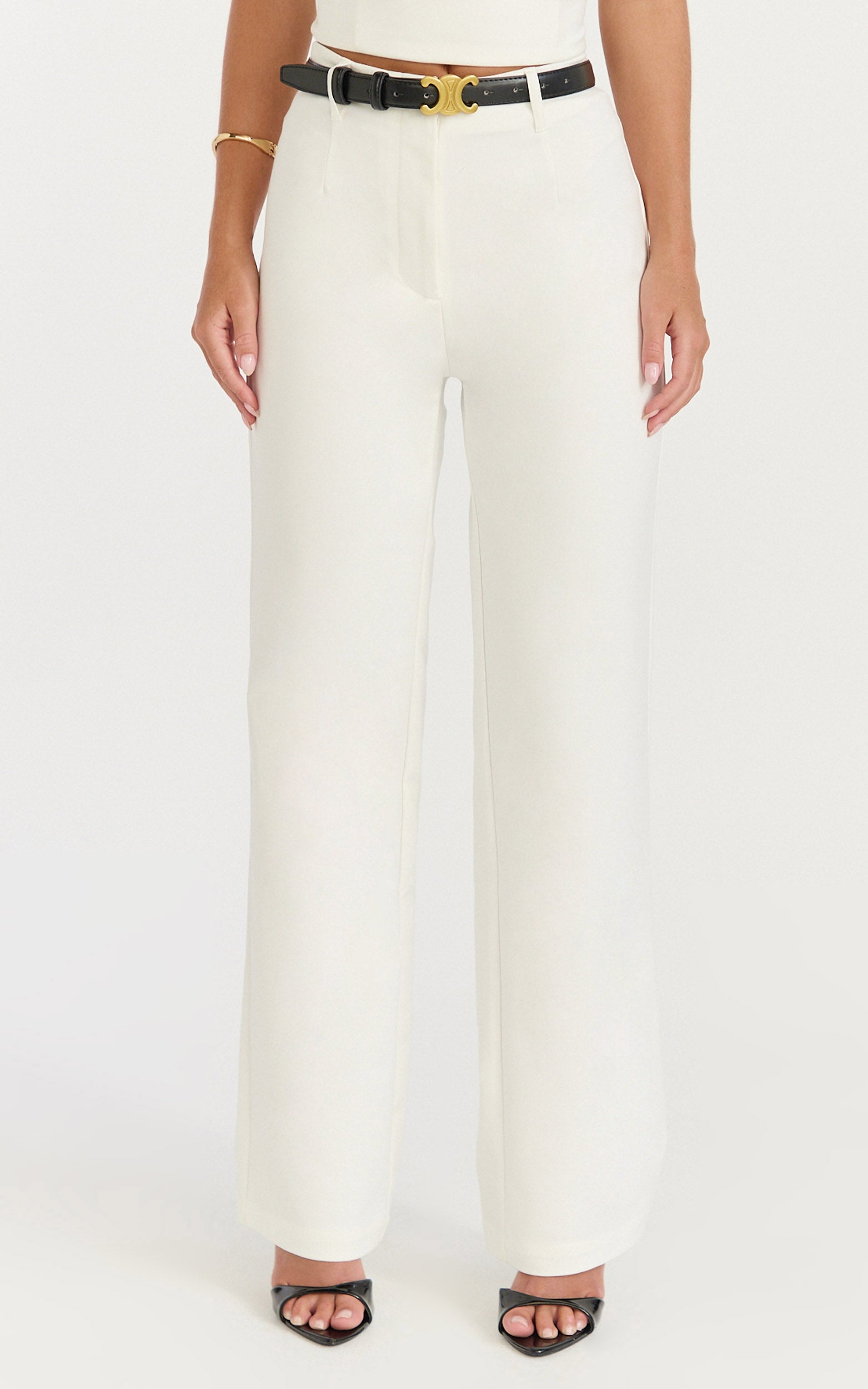 Pietra Pants - Straight Leg Pants in White - View 2