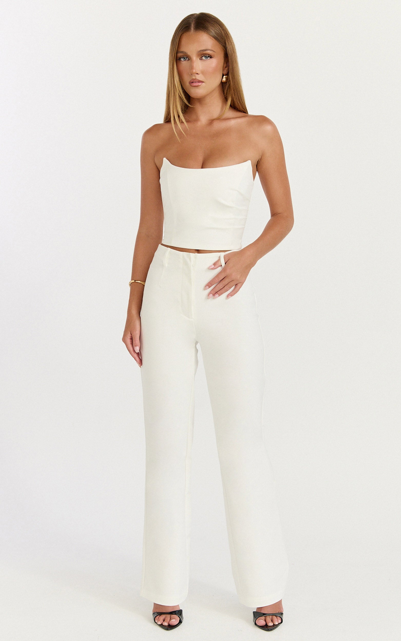 Pietra Pants - Straight Leg Pants in White - View 3