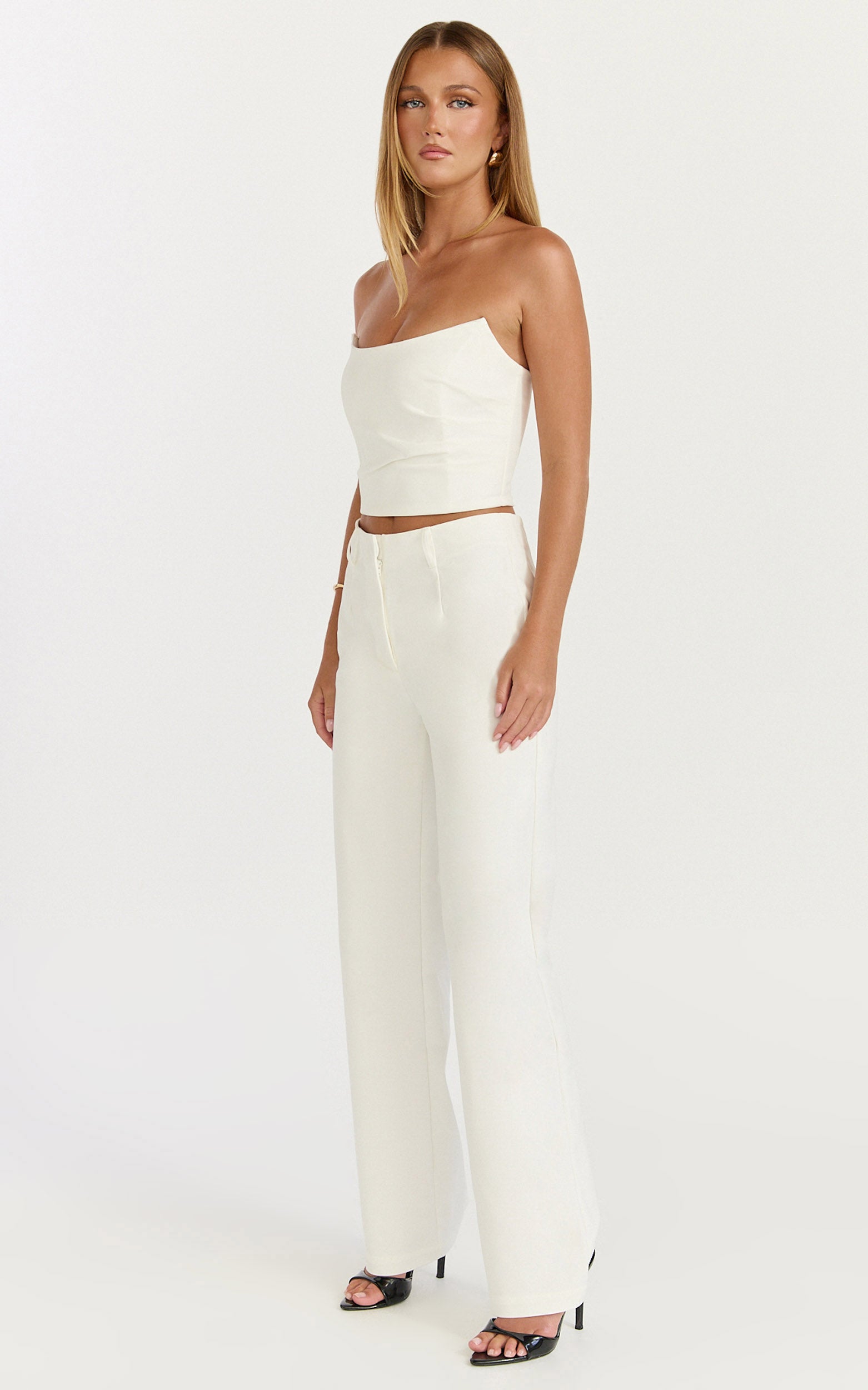 Pietra Pants - Straight Leg Pants in White - View 4