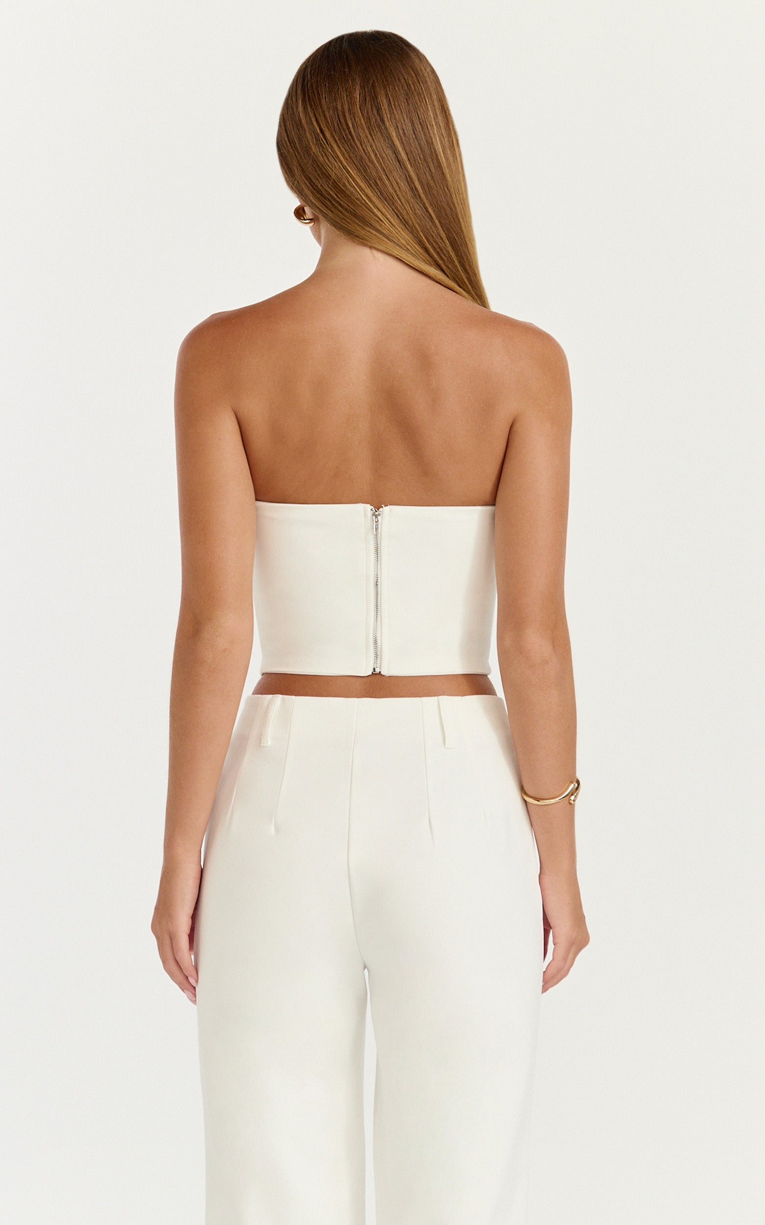 Pietra Top - Strapless Structured Top in White - View 5