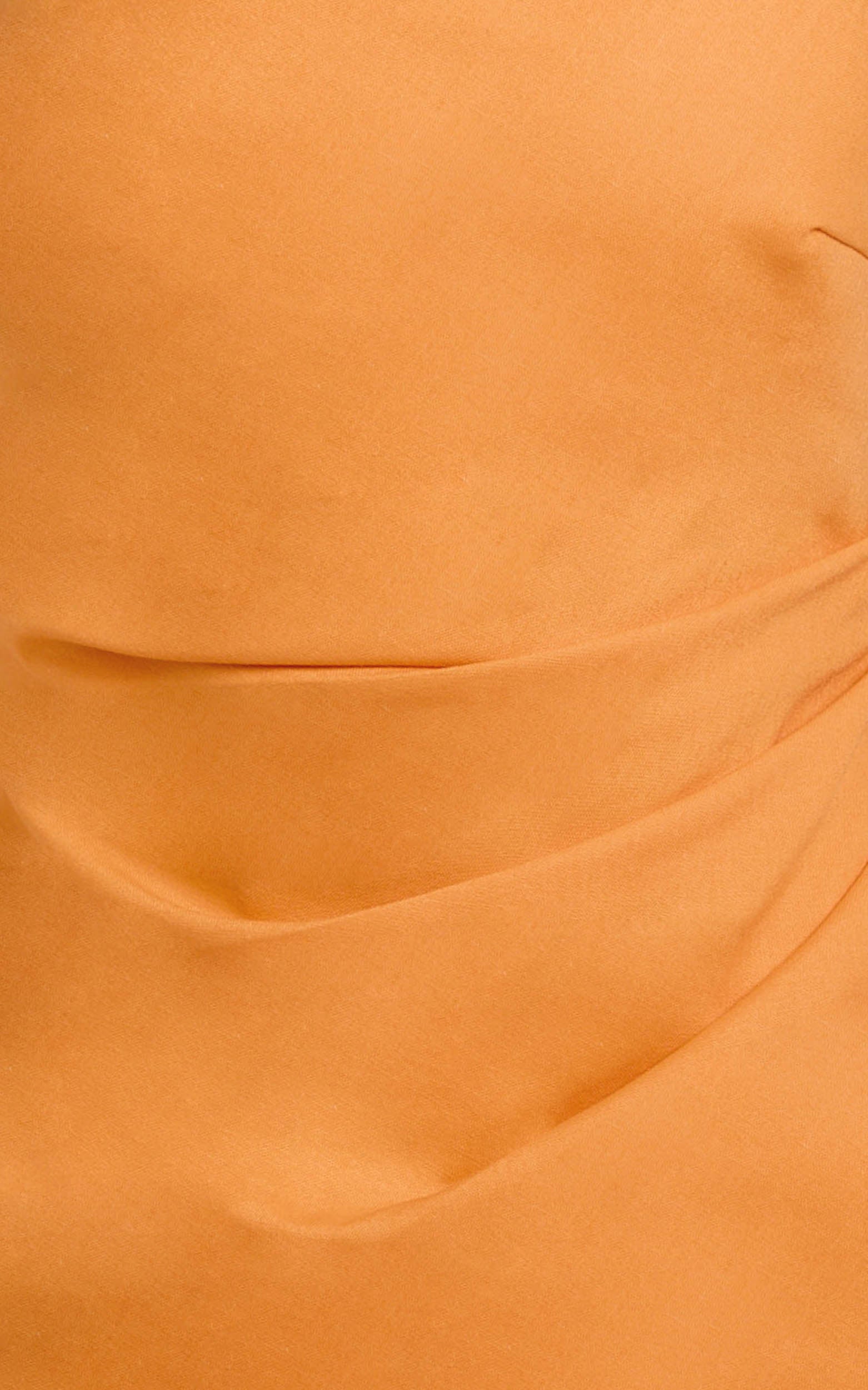 Tamika Mini Dress - Halter Neck Gathered A Line Mini Dress in Orange - View 6