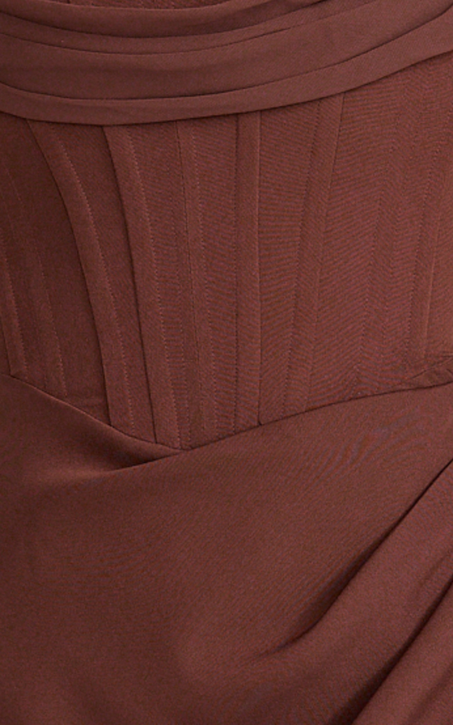 Tara Maxi Dress - Strapless Corset Drape Skirt Dress in Chocolate - View 6