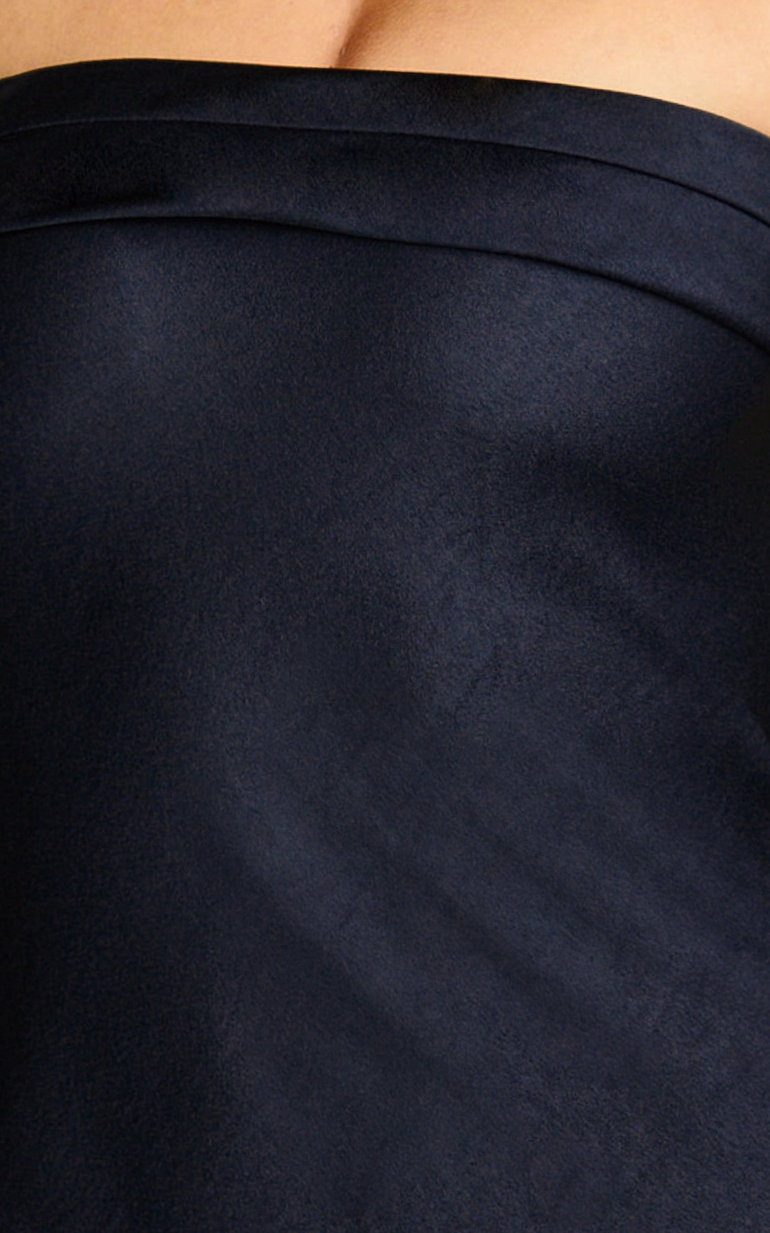 Zaya Midi Dress - Strapless Satin Slip Dress in Navy - View 6