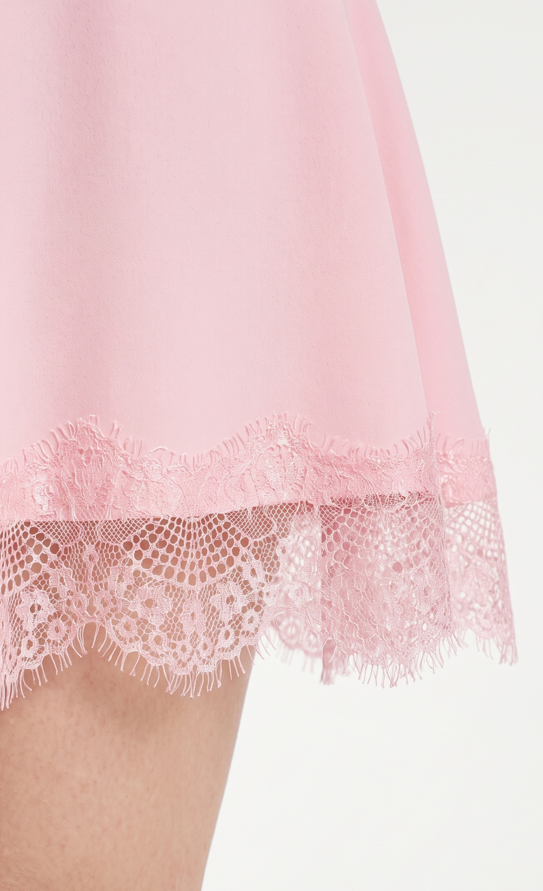 Strapless Dress with Lace-trim Hem in Pink - view 5