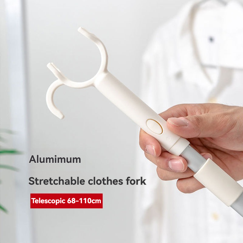 Household Clothes Pole Telescopic Clothes Drying Pole Clothes Picking Pole Clothes Fork Pole Clothes Drying Telescopic Pole Clothes Drying Fork Clothes Drying Rack