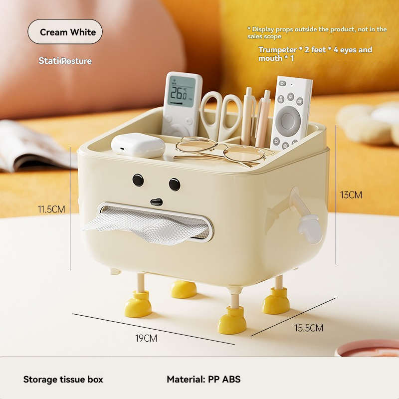 Desktop Tissue Box, Simple High-End Large-Capacity Living Room Coffee Table Dining Table Paper Box Multi-Function Remote Control Storage Box