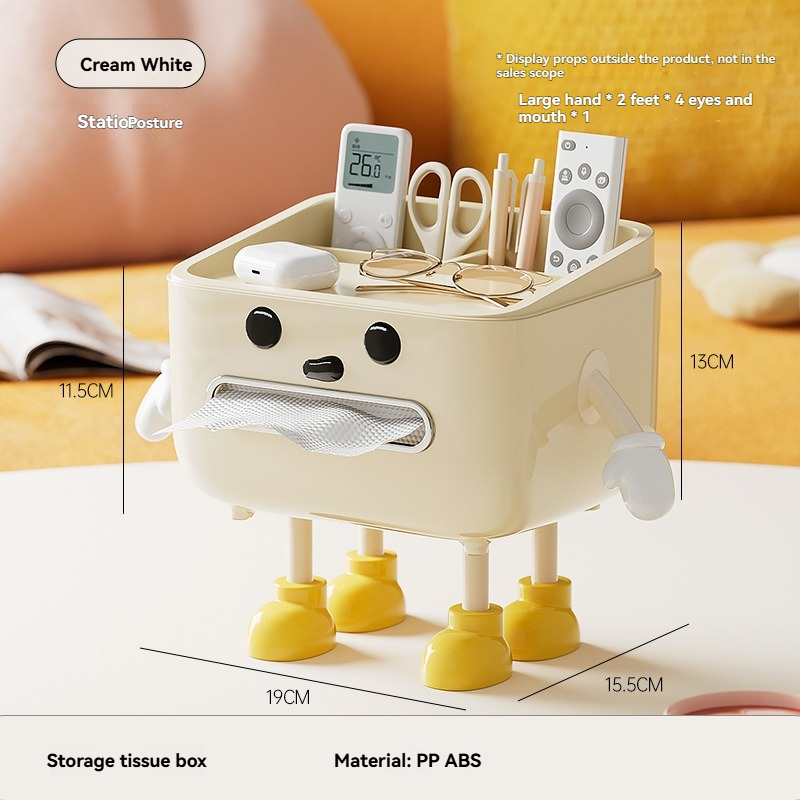Desktop Tissue Box, Simple High-End Large-Capacity Living Room Coffee Table Dining Table Paper Box Multi-Function Remote Control Storage Box