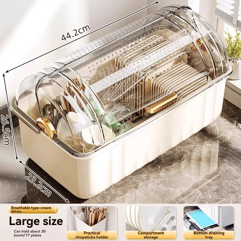 Dish Storage Rack, Dishware Drain Rack, Kitchen Dishware Storage Box, Countertop Bowl Storage Box, Household