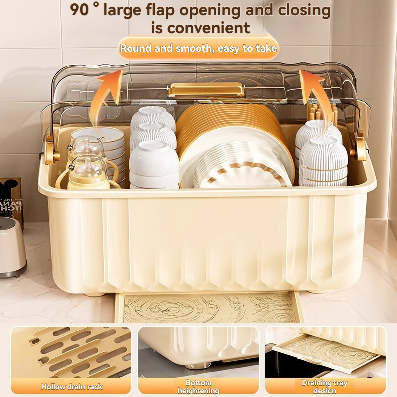 Dish Storage Rack, Dishware Drain Rack, Kitchen Dishware Storage Box, Countertop Bowl Storage Box, Household