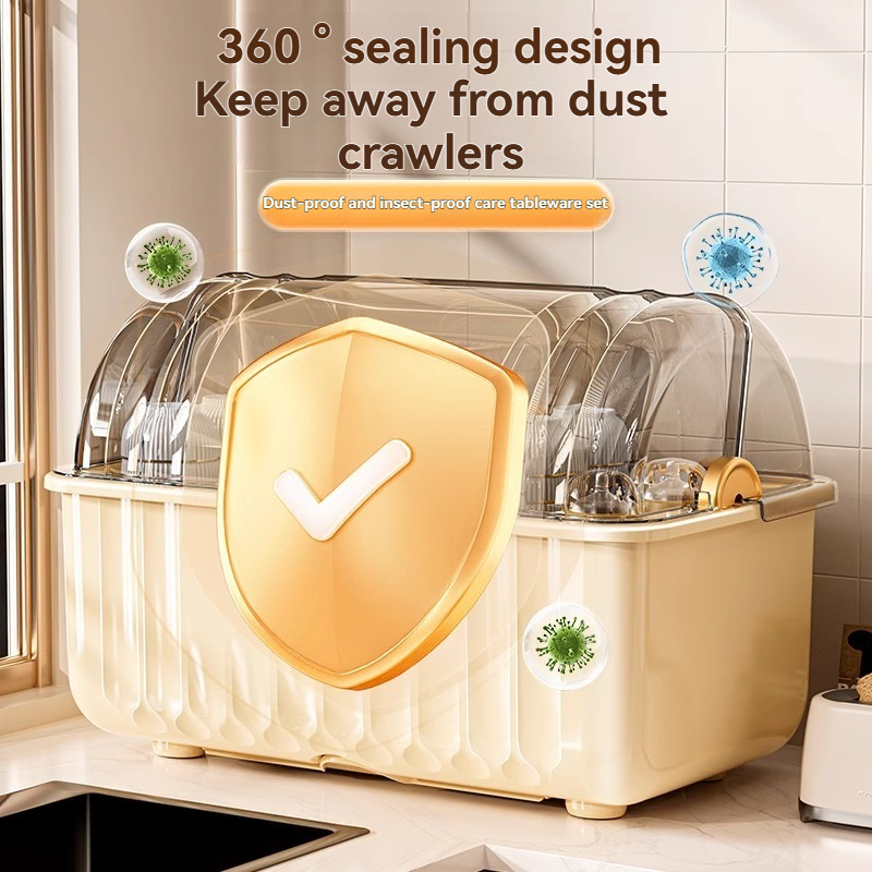 Dish Storage Rack, Dishware Drain Rack, Kitchen Dishware Storage Box, Countertop Bowl Storage Box, Household