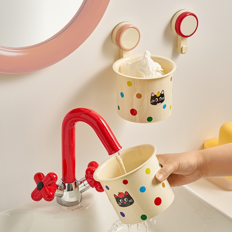 Dopamine Cosmetics Storage Box Bathroom Bathroom Face Towel Small Debris Storage No Punching Suction Cup Storage Rack