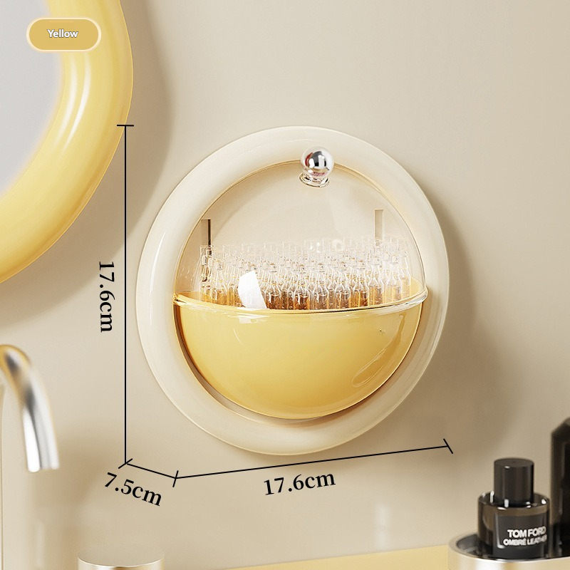 Storage Box Flip-Top Wall-Mounted Secondary Disposal Storage Box Dust-Proof Transparent Punch-Free Toilet Skin Care Storage Box