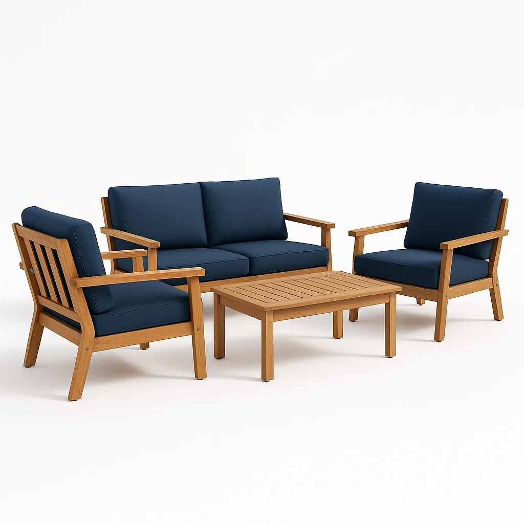 Conjuntos de conversación de madera para jardín en color azul