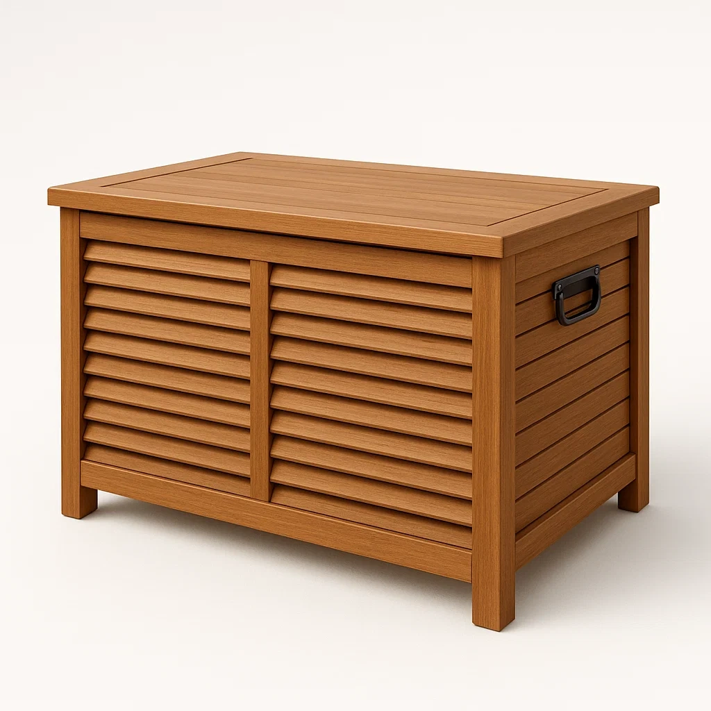 Baúl de almacenamiento de madera de pino en color marrón