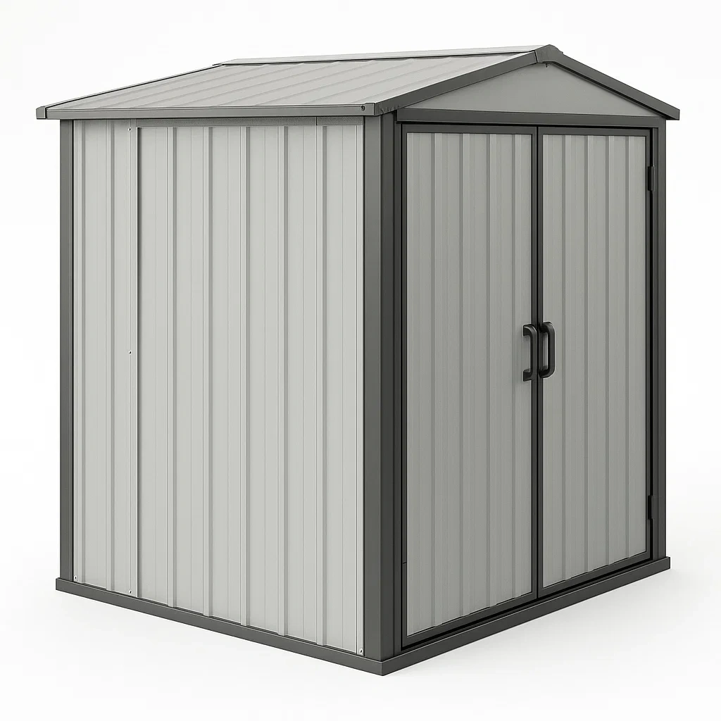 Cobertizo de acero galvanizado para exterior en color gris 213×130×185 cm