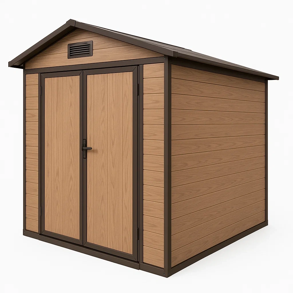 Cobertizo de resina en color marrón 200×130×185 cm