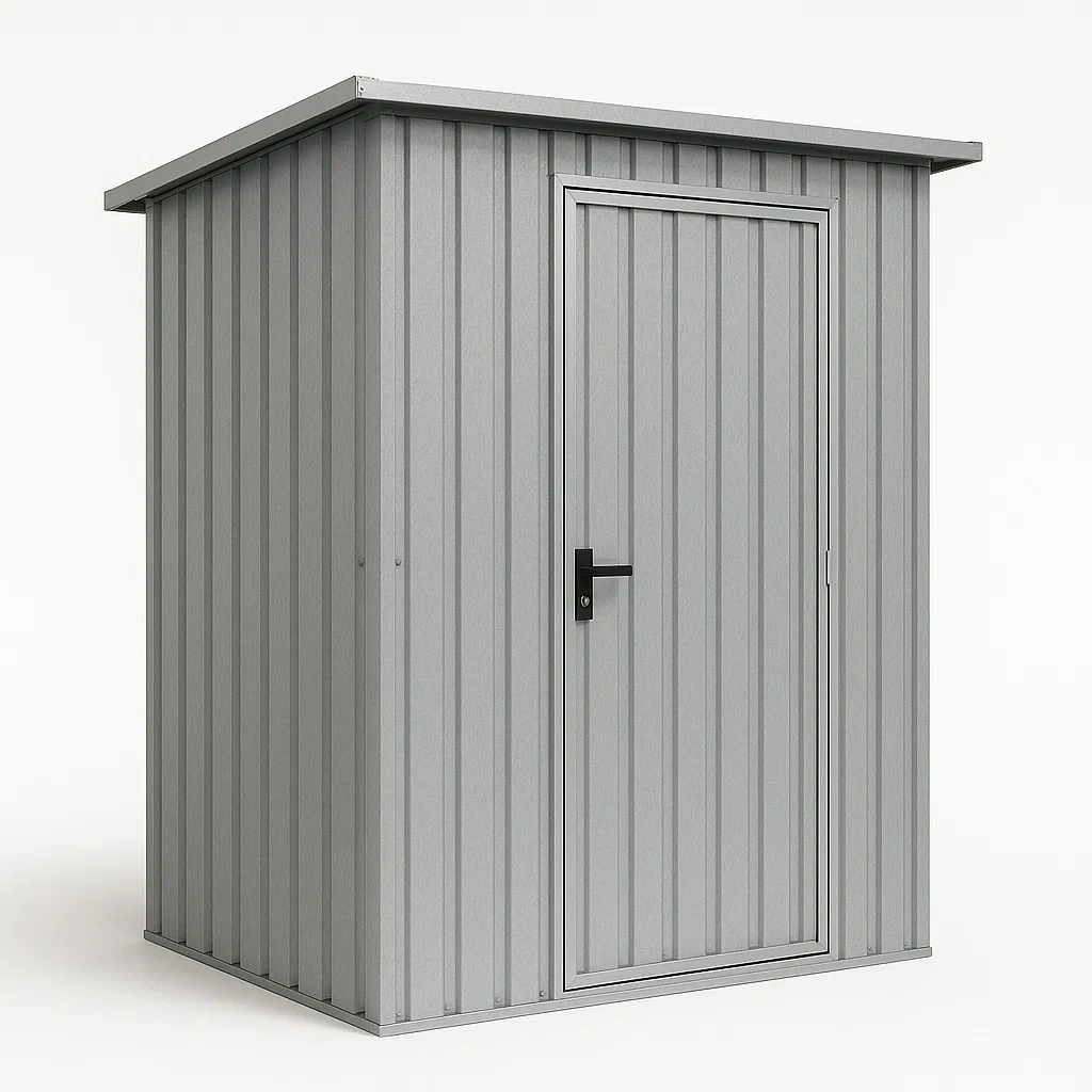 Cobertizo de acero galvanizado en color gris 150×130×190 cm