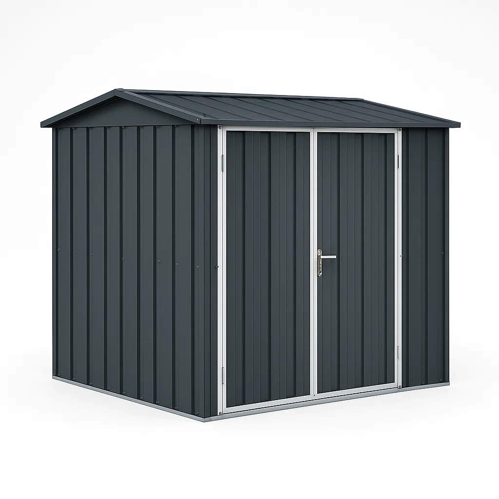 Cobertizo de acero galvanizado en color gris 213×130×173 cm