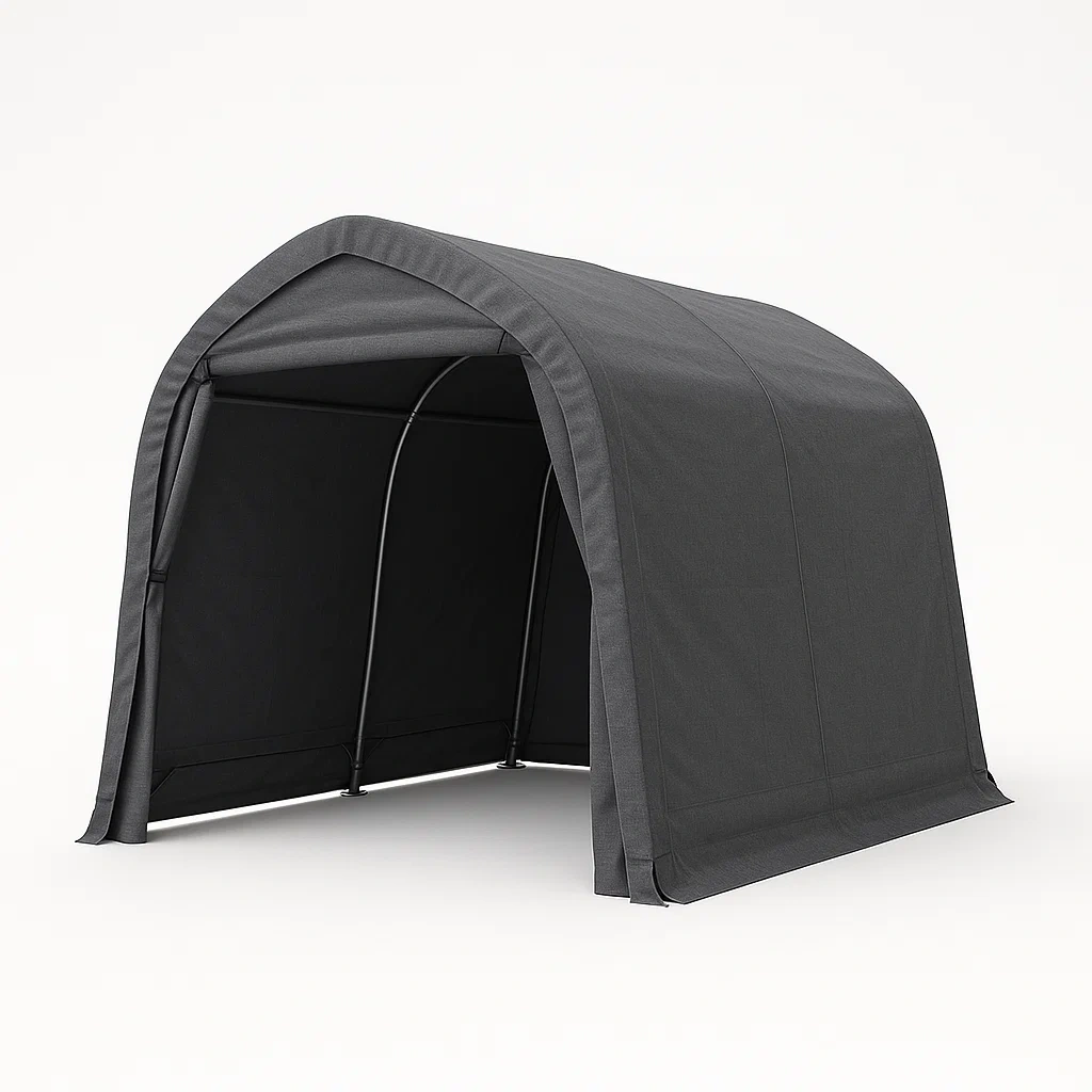 Cochera de acero y poliéster en color gris para exterior