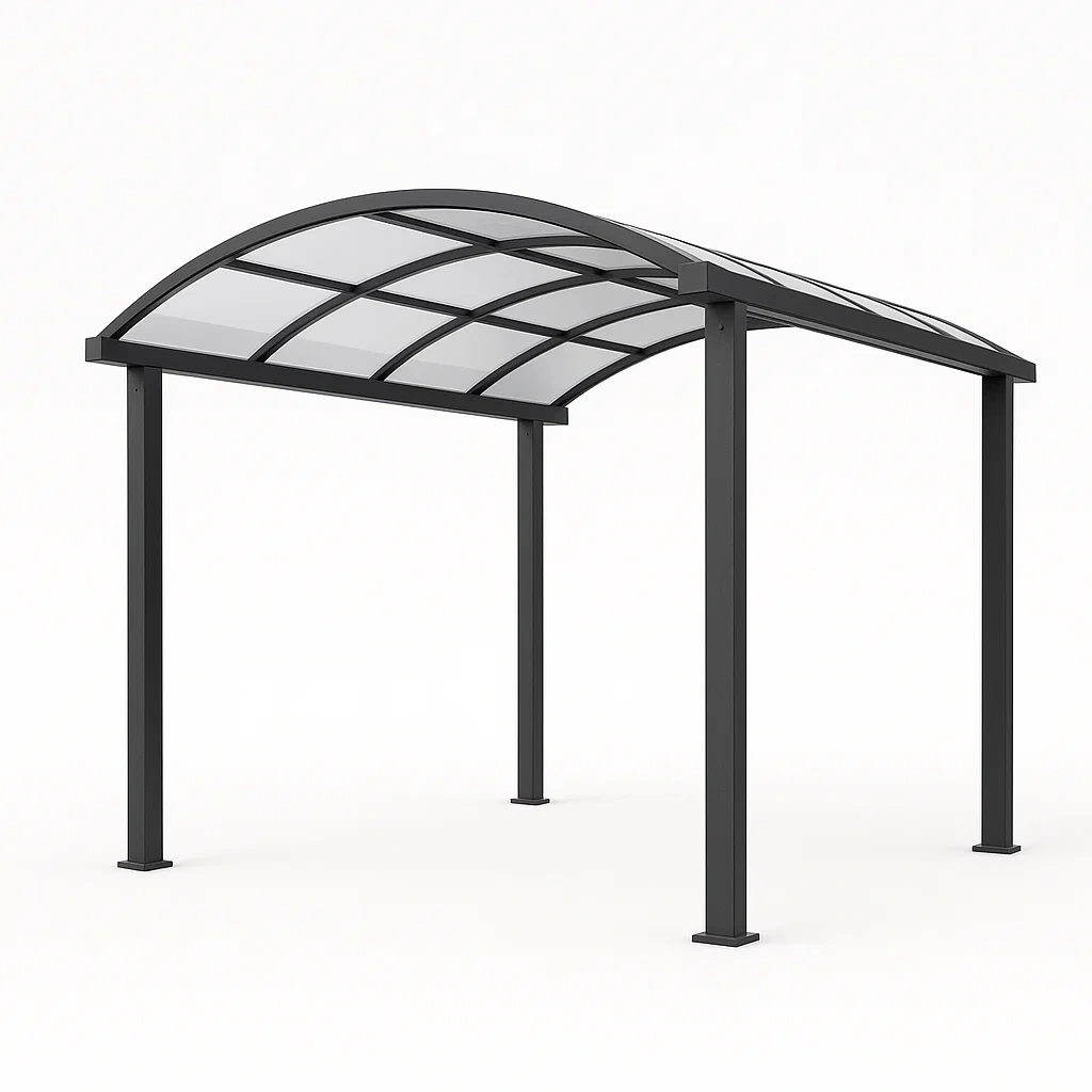 Cochera de aluminio y policarbonato