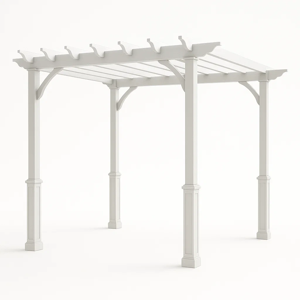 Pérgola de vinilo en color blanco 300×300×250 cm para exteriores