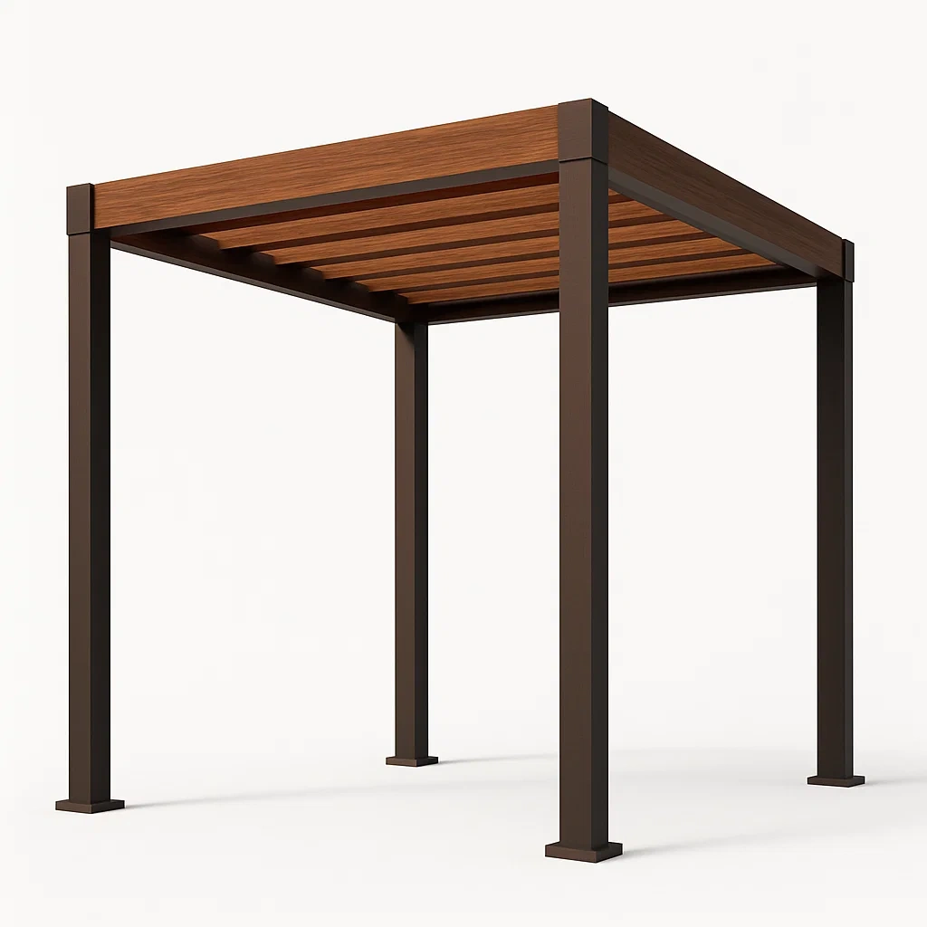 Pérgola de aluminio y madera tratada 300×300×250 cm