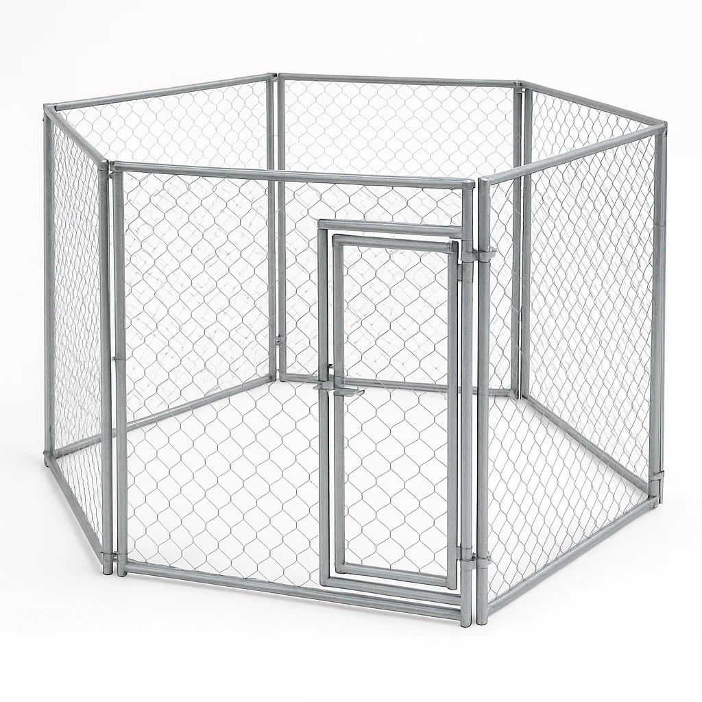 Parque para perro de metal galvanizado hexagonal 120×120×60 cm