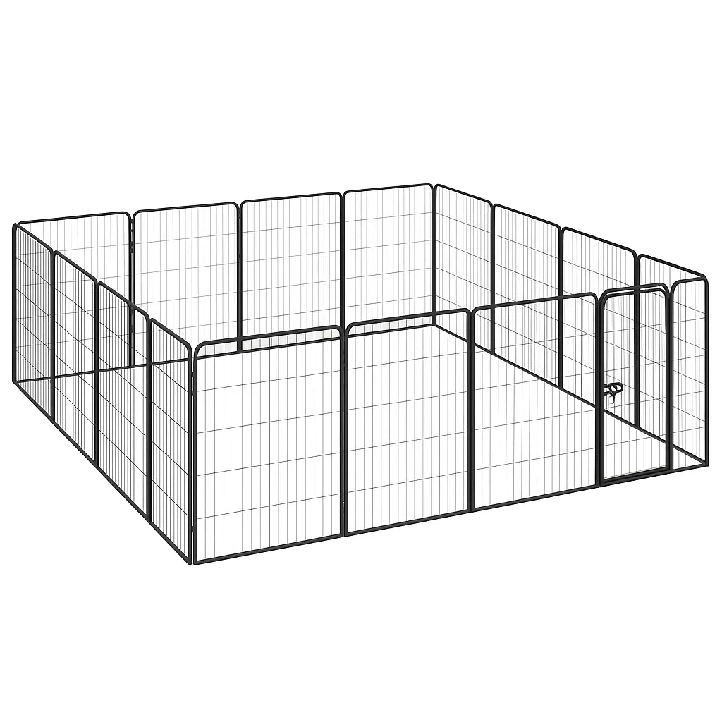 Parques para perros plegables de metal 400×400×76 cm en color negro