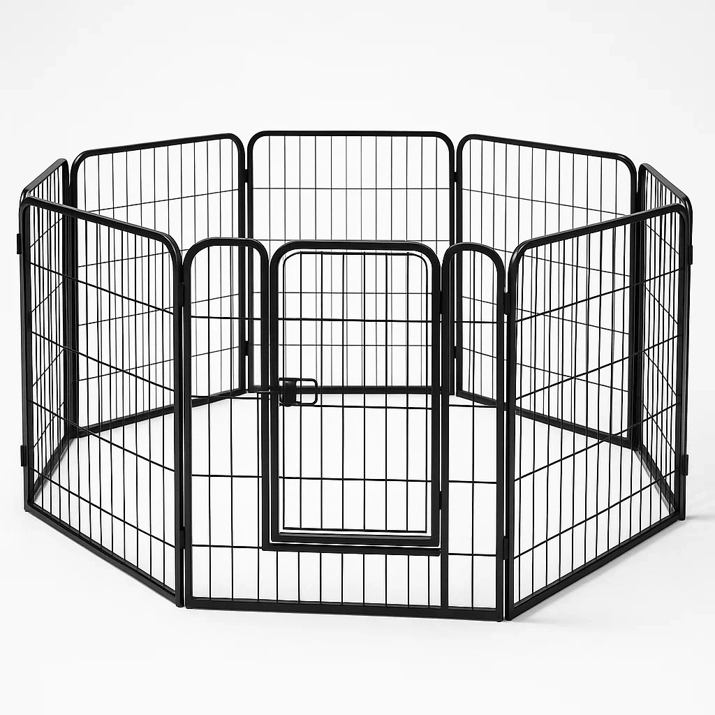 Parque para perro de acero en color negro