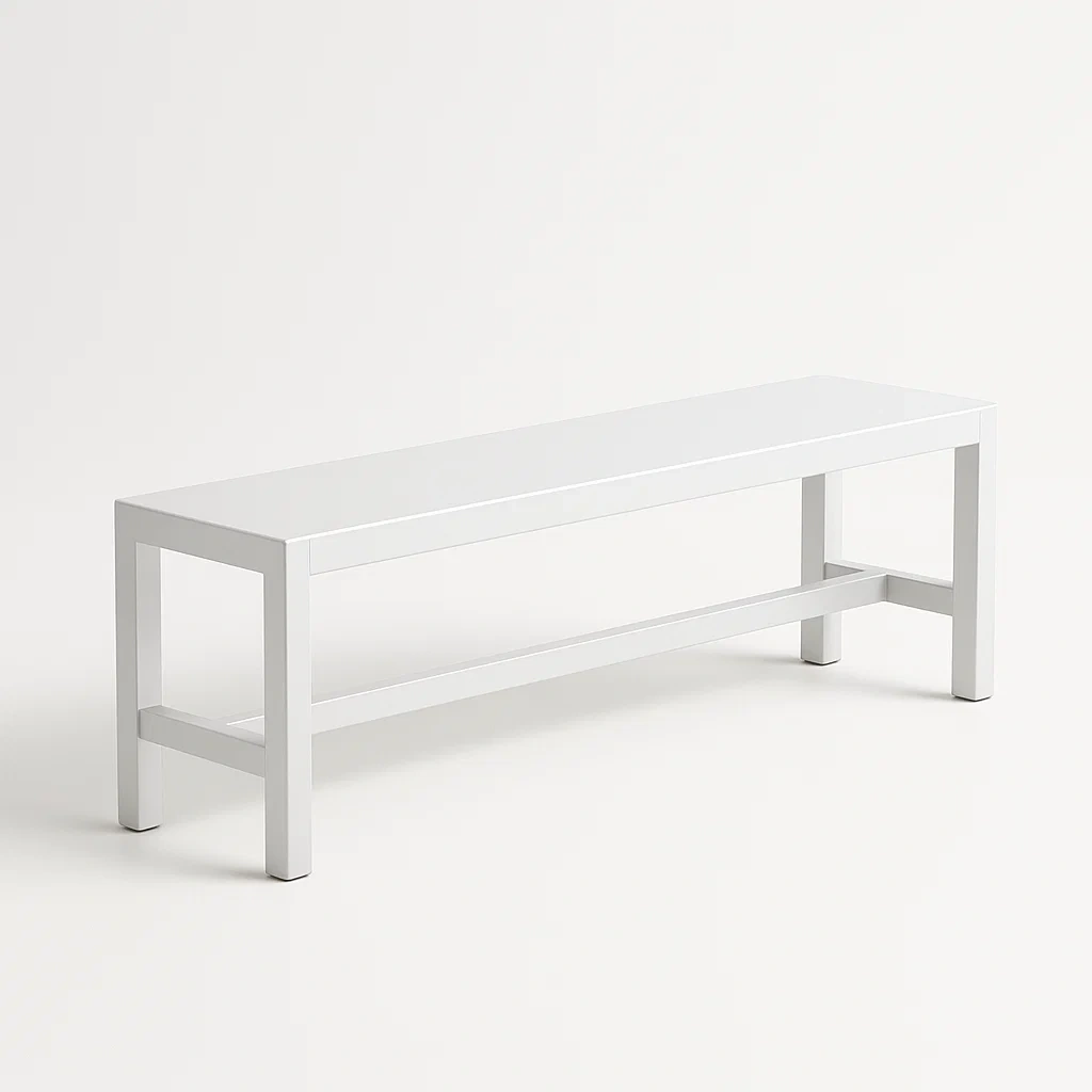 Banco de metal blanco 150×30×45 cm