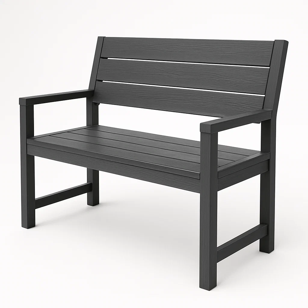 Banco de madera para jardín exterior 120×63×89 cm en color gris