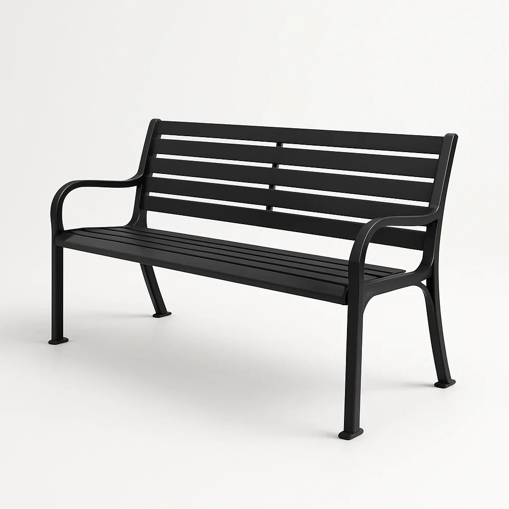 Banco de aluminio para jardín en color negro 125 cm