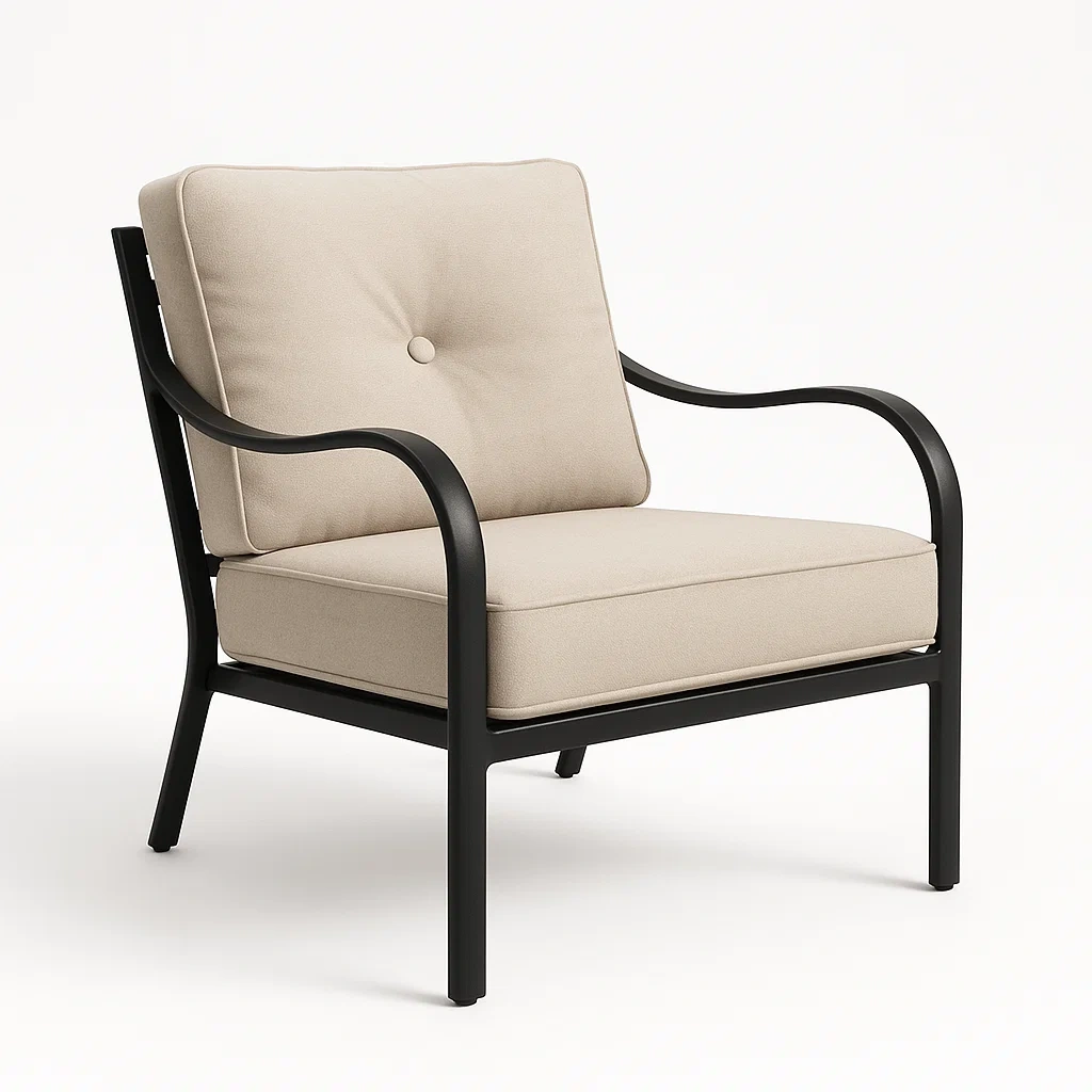 Sillón de metal para jardín en color beige
