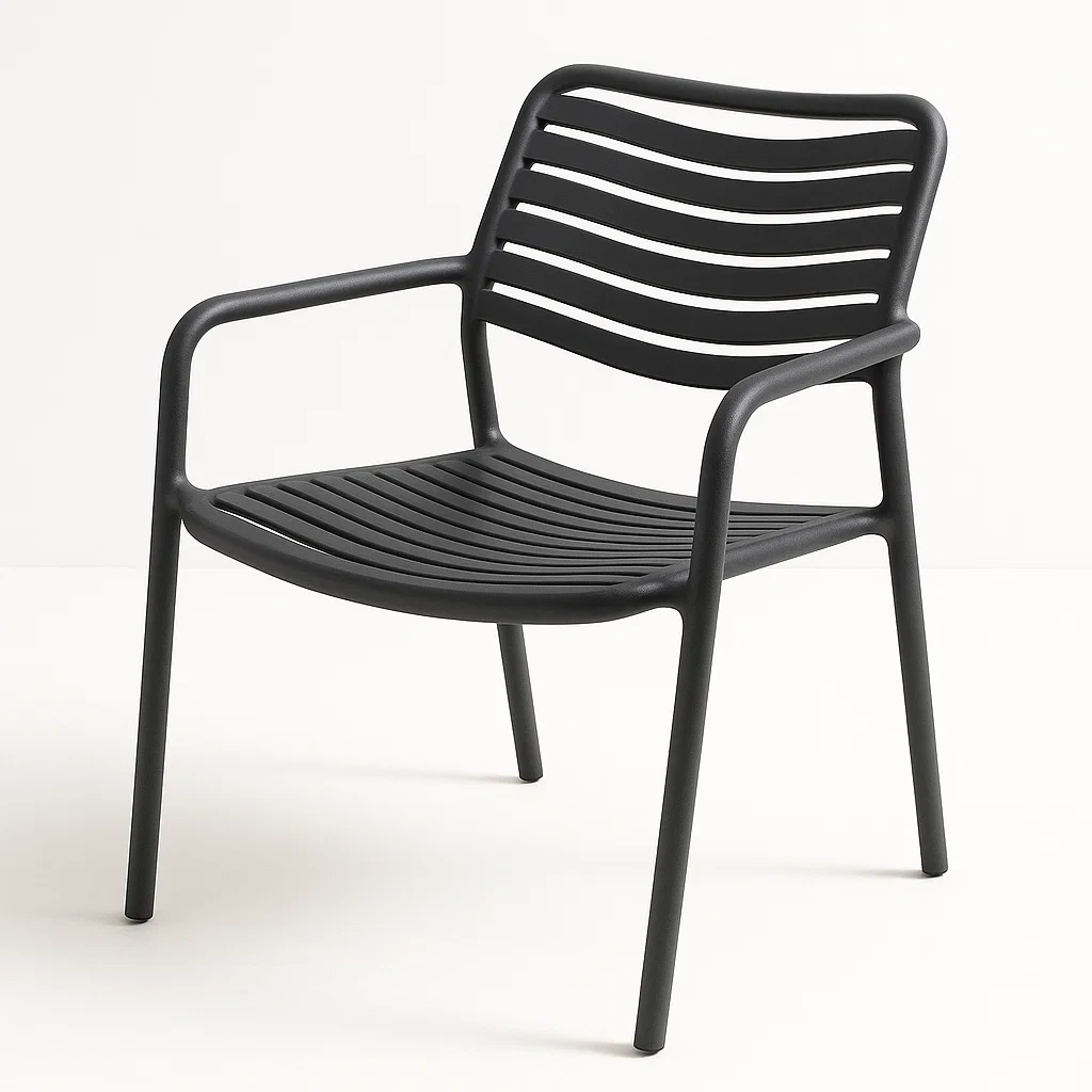 Silla de plástico para jardín en color negro