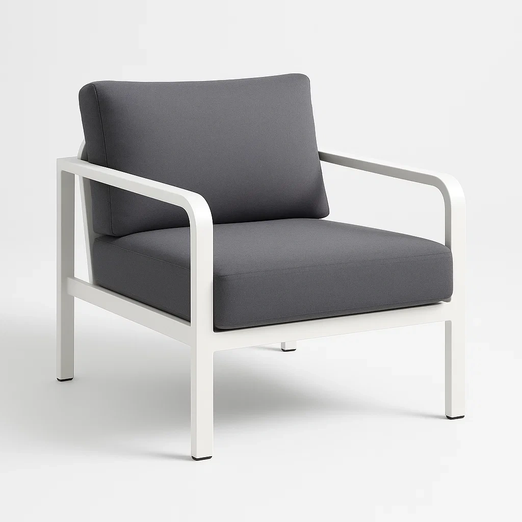 Sillón de aluminio para exterior en color gris