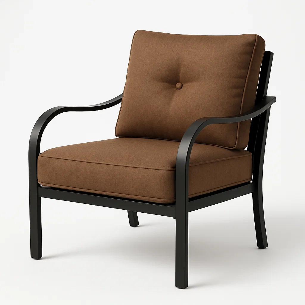 Sillón de acero para exterior en color marrón