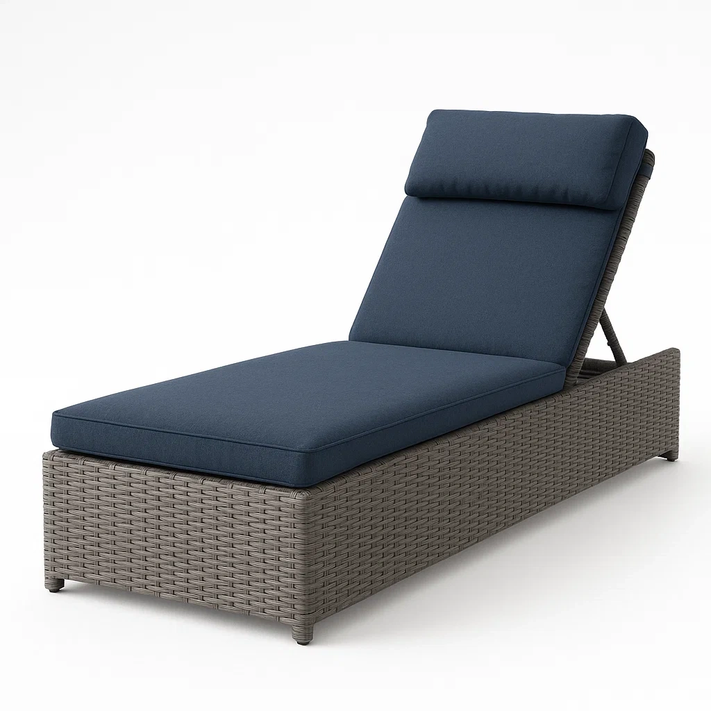Tumbona de ratán sintético en color azul