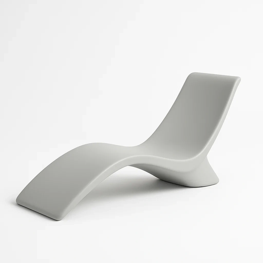 Tumbona de polietileno para exterior en color gris