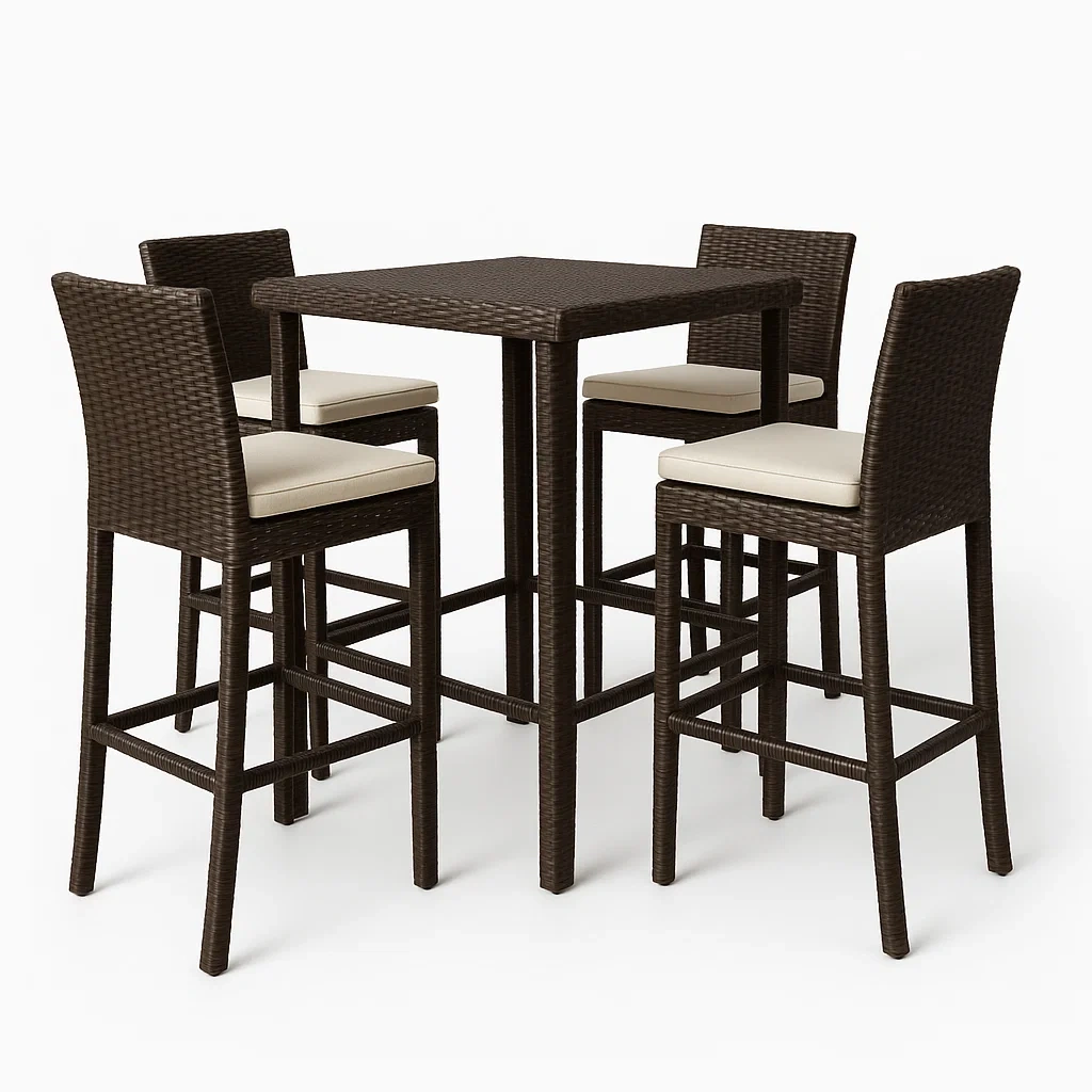 Conjuntos de bar de ratán sintético en color marrón