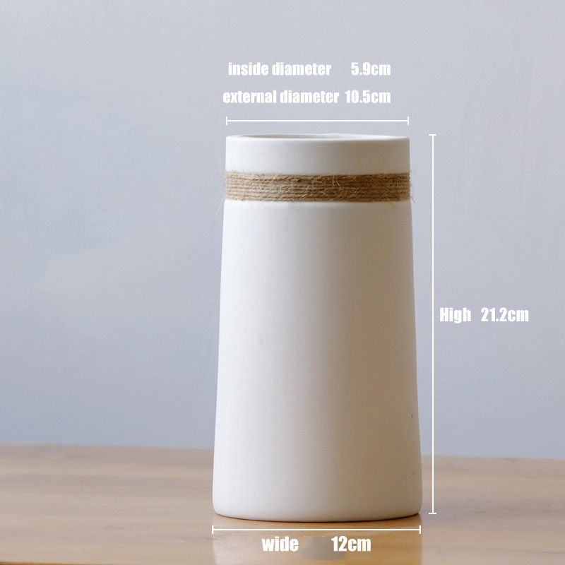 Minimalist Matte White Ceramic Flower Arrangement Home Decor Tall Vase