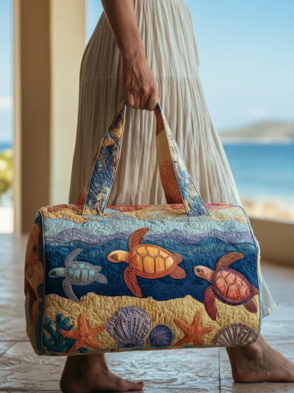 Turtle Quilted Quilted Duffle Bag