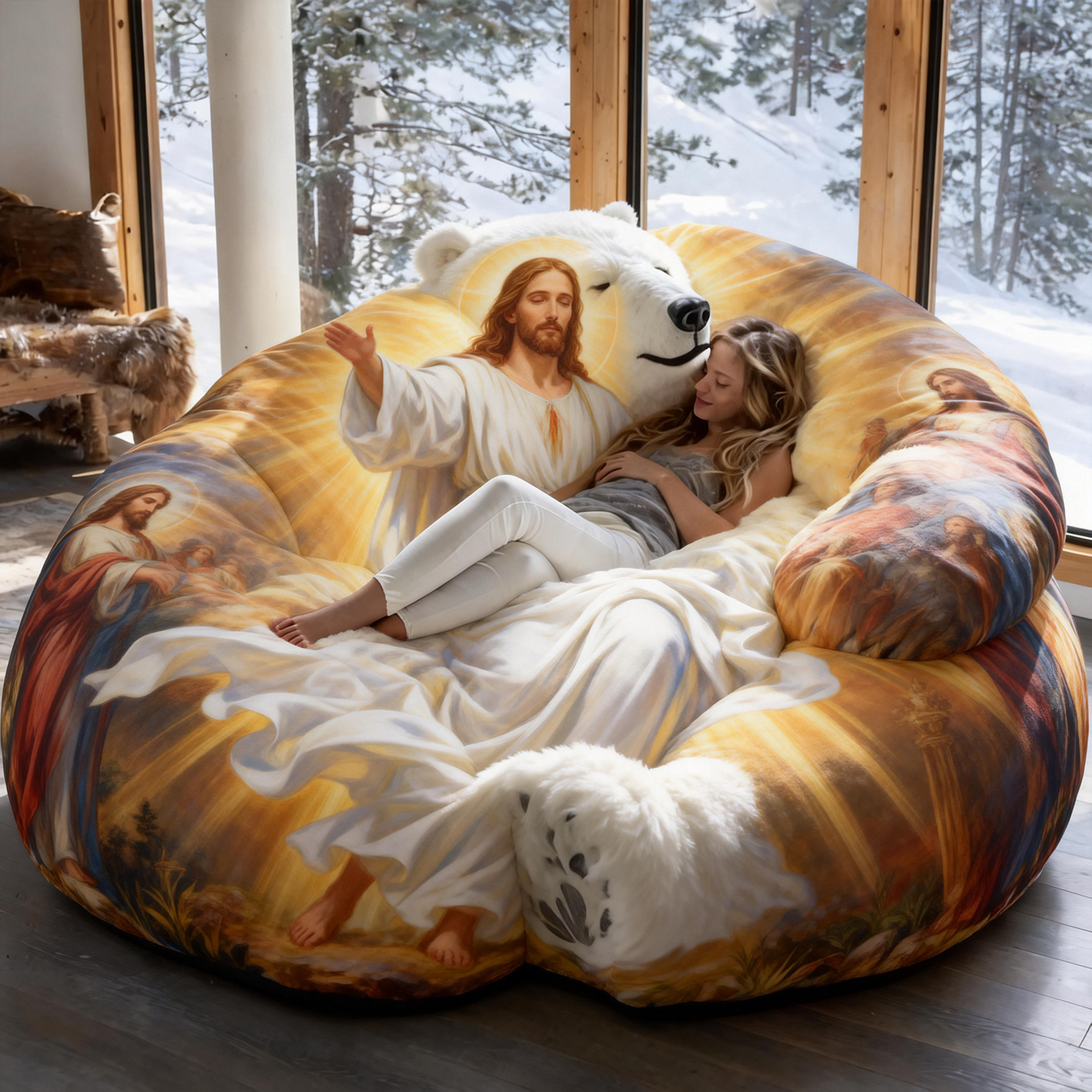 Radiant Savior" Oversized Bear Bed